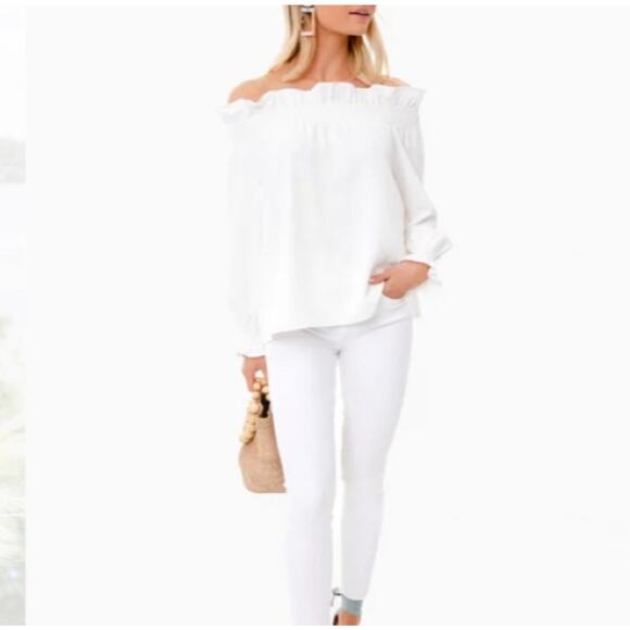 TUCKERNUCK White Off The Shoulder Marguerite Top NWT Size XS - Picture 3 of 12